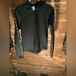 Sport Hill Women’s polyester Pullover Long Sleeved Hooded Small Black shirt